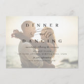 Eenvoudige romantische scriptfoto bruiloft ontvang informatiekaartje (Voorkant)