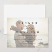 Eenvoudige romantische scriptfoto bruiloft ontvang informatiekaartje (Voorkant / Achterkant)