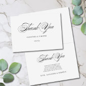 Eenvoudige Romantische Zwart-Wit Fun Script Weddin Bedankkaart