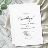Eenvoudige Romantische Zwart-Wit Fun Script Weddin Kaart