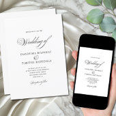 Eenvoudige Romantische Zwart-Wit Fun Script Weddin Kaart
