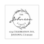 Eenvoudige  ronde bladeren familie adres rubberstempel (Afrduk)