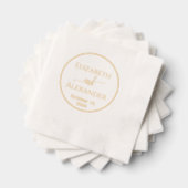 Eenvoudige Ronde Lijst bruid bruidegom namen datum Folie Servetten (Insitu (Gestapeld))