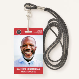 Eenvoudige Ronde Logo Werknemer Fotonaam Barcode Badge