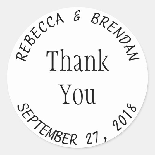 Eenvoudige ronde, witte, gekromde tekstreeklabels ronde sticker (Voorkant)