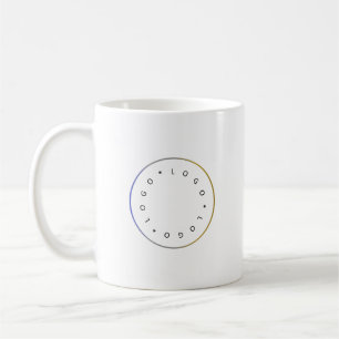 Eenvoudige Ronde Zakelijke Logo Goud Blauw Zilvere Koffiemok