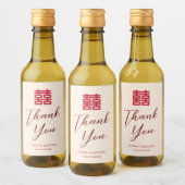 Eenvoudige rood beige moderne Chinese bruiloft Dan Wijn Etiket (Flessen)