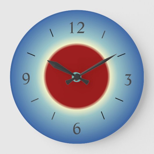 Eenvoudige Rood/Blauw/Geel > Wandklok (Voorkant)