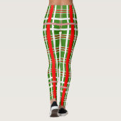 Eenvoudige Rood en Witte PLAID op Uw Kleur Leggings (Achterkant)