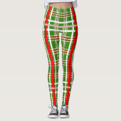 Eenvoudige Rood en Witte PLAID op Uw Kleur Leggings (Voorkant)