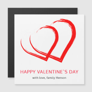 Eenvoudige Rood Hart Gelukkig Valentijnsdag Magnee