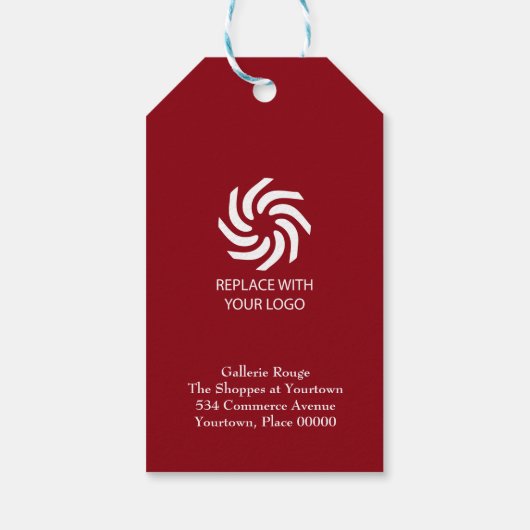 Eenvoudige Rood Rug snijding Grote Openen Cadeaulabel (Achterkant)