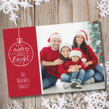 Eenvoudige Rood Witte Foto Prettig Kerstfeest