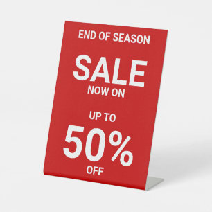 Eenvoudige Rood Witte  Zakelijke Promotie Sale Reclamebord Met Voetstuk