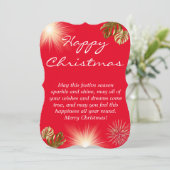 Eenvoudige roodkerstkaart kaart (Staand voorkant)