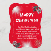 Eenvoudige roodkerstkaart kaart (Voorkant / Achterkant)