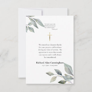 Eenvoudige rooms-katholieke christelijke begrafeni bedankkaart