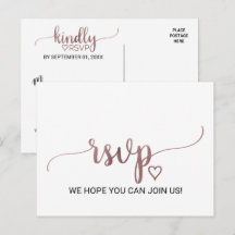 Eenvoudige Roos Calligrafie Song Verzoek RSVP Brie