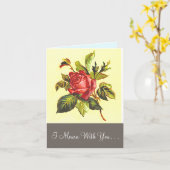 Eenvoudige Roos Flower Funeral Condoleances Card Kaart (Gele Bloem)