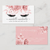 Eenvoudige Roos Gold Blush Eyelashes Floral Waterv Visitekaartje (Voorkant / Achterkant)