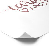 Eenvoudige Roos Gold Calligrafie-Kaarten en cadeau Poster (Hoek)