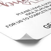 Eenvoudige Roos Gold Calligraphy Bucket List Sign Poster (Hoek)