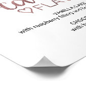 Eenvoudige Roos Gold Calligraphy Cake Flavors Sign Poster (Hoek)