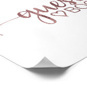 Eenvoudige Roos Gold Calligraphy Guest Book Sign Poster (Hoek)