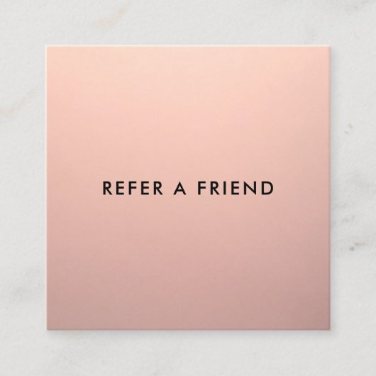 Eenvoudige Roos Gold-klantverwijzing Aanbevelingskaartje (Voorkant)