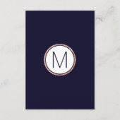 Eenvoudige Roos Gold Lined Navy Informatie Informatiekaartje (Achterkant)