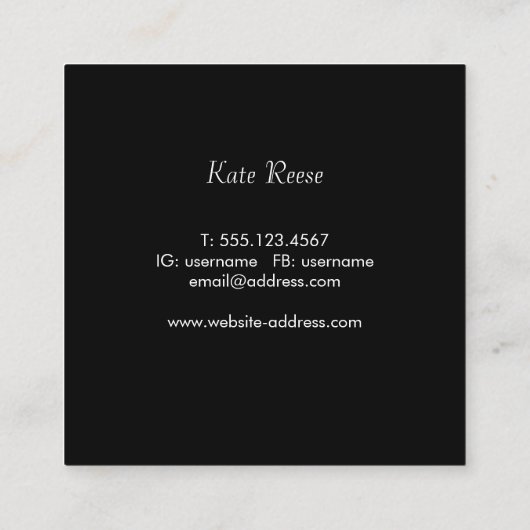 Eenvoudige Roos Gold Professional-stylist met kope Vierkante Visitekaartje (Achterkant)