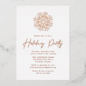 Eenvoudige Roos Gold Snowflake-feestdag Folie Uitnodiging (Voorkant)