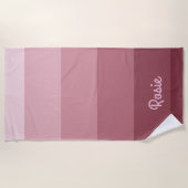 Eenvoudige Roos Gradient Stripes met aangepaste na Strandlaken (Voorkant)