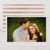 Eenvoudige Rose Goud Blok Foto Save The Date (Voorkant / Achterkant)