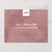 Eenvoudige Rosy Brown Chic Appointinder QRCode Briefkaart (Voorkant)