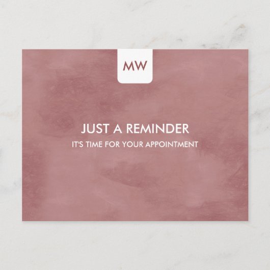 Eenvoudige Rosy Brown Chic Appointinder QRCode Briefkaart (Voorkant)