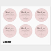 Eenvoudige Rosy Minimalist Wedding Dank u Ronde Sticker (Vel)