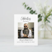 Eenvoudige rouwfoto-herdenking  briefkaart (Staand voorkant)