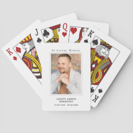 Eenvoudige rouwfoto-herdenkingsgeschenken pokerkaarten