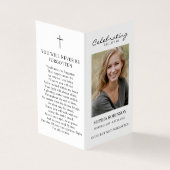 Eenvoudige rouwfoto-map gebedskaart kaart (Buitenkant)