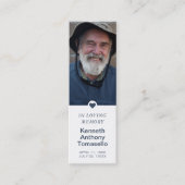 Eenvoudige rouwkaart met gebed en foto mini visitekaartje (Voorkant)