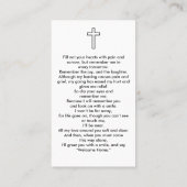 Eenvoudige rouwkrans op duif-herdenkingsgebedskaar visitekaartje (Achterkant)