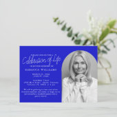 Eenvoudige Royal Blue Celebration of Life Invitati Kaart (Staand voorkant)