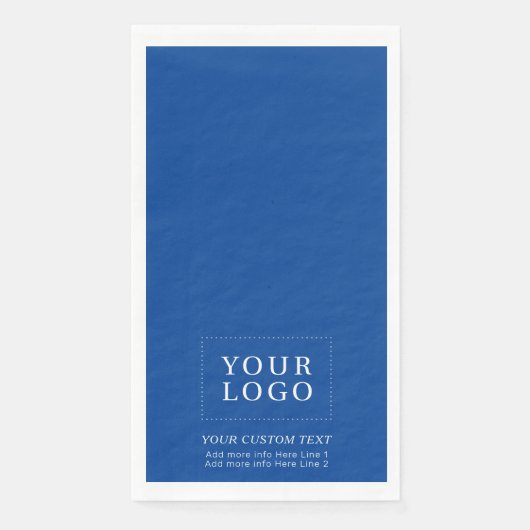 Eenvoudige Royal Blue Custom Business Logo Promoti Servet (Voorkant)
