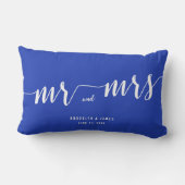 Eenvoudige Royal Blue Lumbar Weddenschap Kussens (Achterkant)