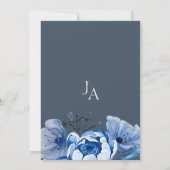 Eenvoudige Royal Blue Opulence Bloemen Rozen Bruil Kaart (Achterkant)