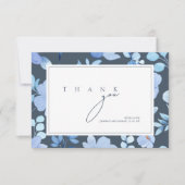 Eenvoudige Royal Blue Opulence Wildflower bruiloft Bedankkaart (Voorkant)