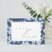 Eenvoudige Royal Blue Opulence Wildflower bruiloft Bedankkaart (Staand voorkant)
