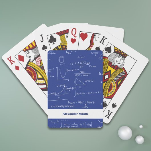 Eenvoudige Royal Blue Wiskunde formules vergelijki Pokerkaarten