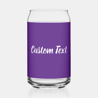 Eenvoudige Royal Paars en White Script Text Sjablo Blikvorm Glas